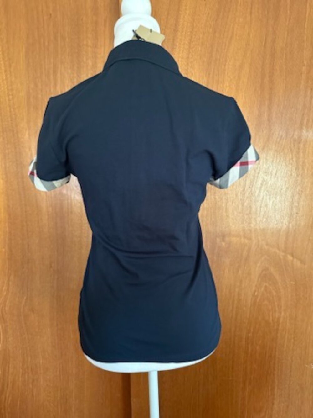 NWT! RARE! BURBERRY Women's Collar Cotton Polo Shirt In Navy Size S 38666691 - Picture 5 of 11